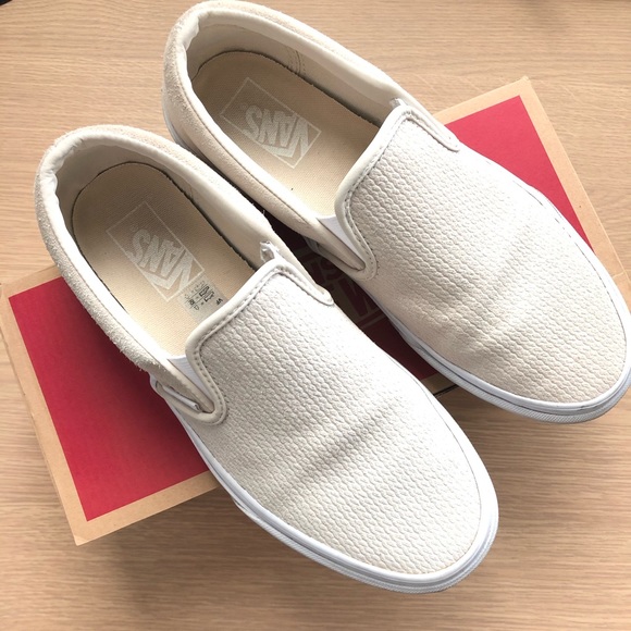 beige vans slip ons